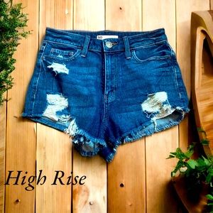 SO Goods For Life High Rise Dark Wash Denim Cut-Offs Size 27